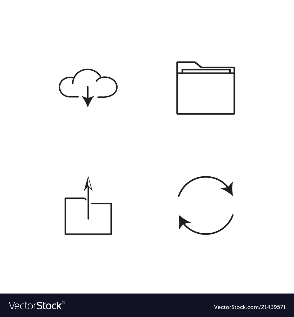 Data analytics linear icons set simple outline