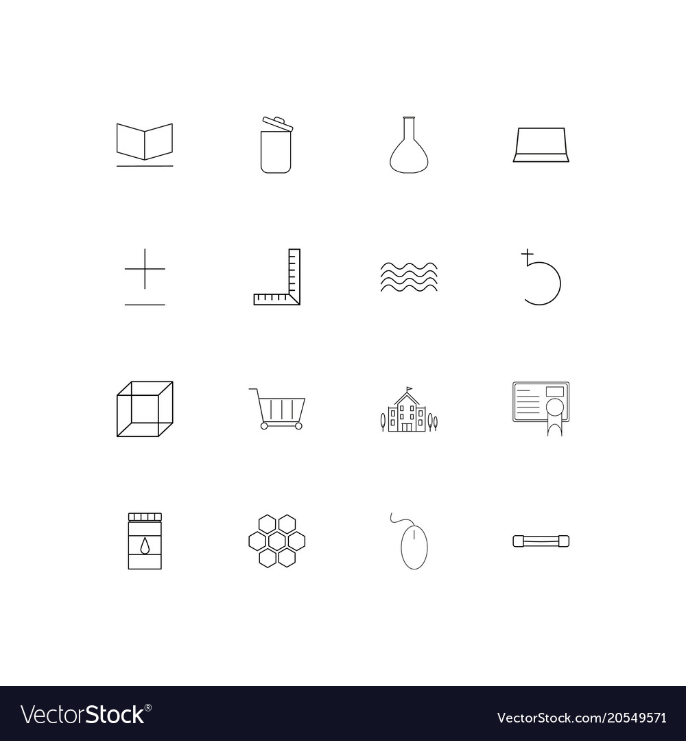 Education and science simple linear icons set