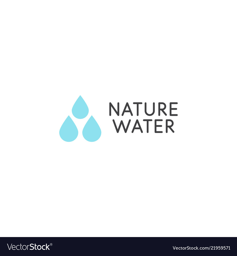 Falling drops icon clean water logo template Vector Image