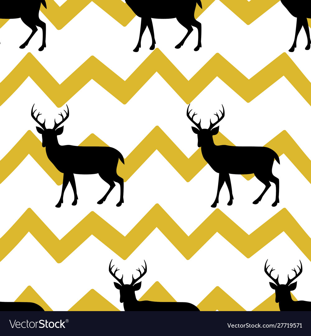 Festive seamless background with deer vector image Festive seamless background with deer