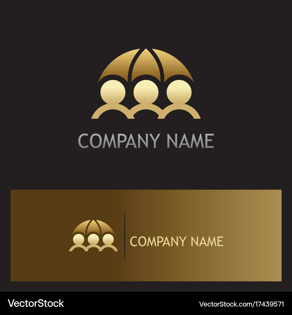 Gold Save People Protection Insurance Logo Vector Image