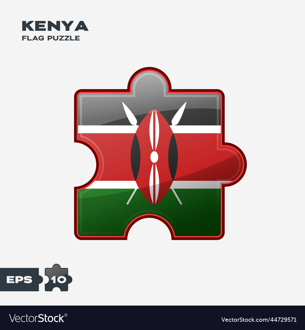 Kenya Flag Puzzle Pieces