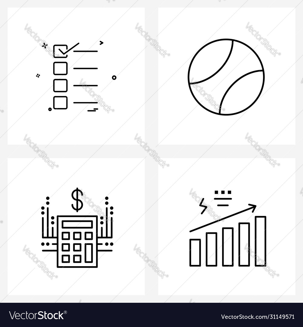 Pack 4 universal line icons for web