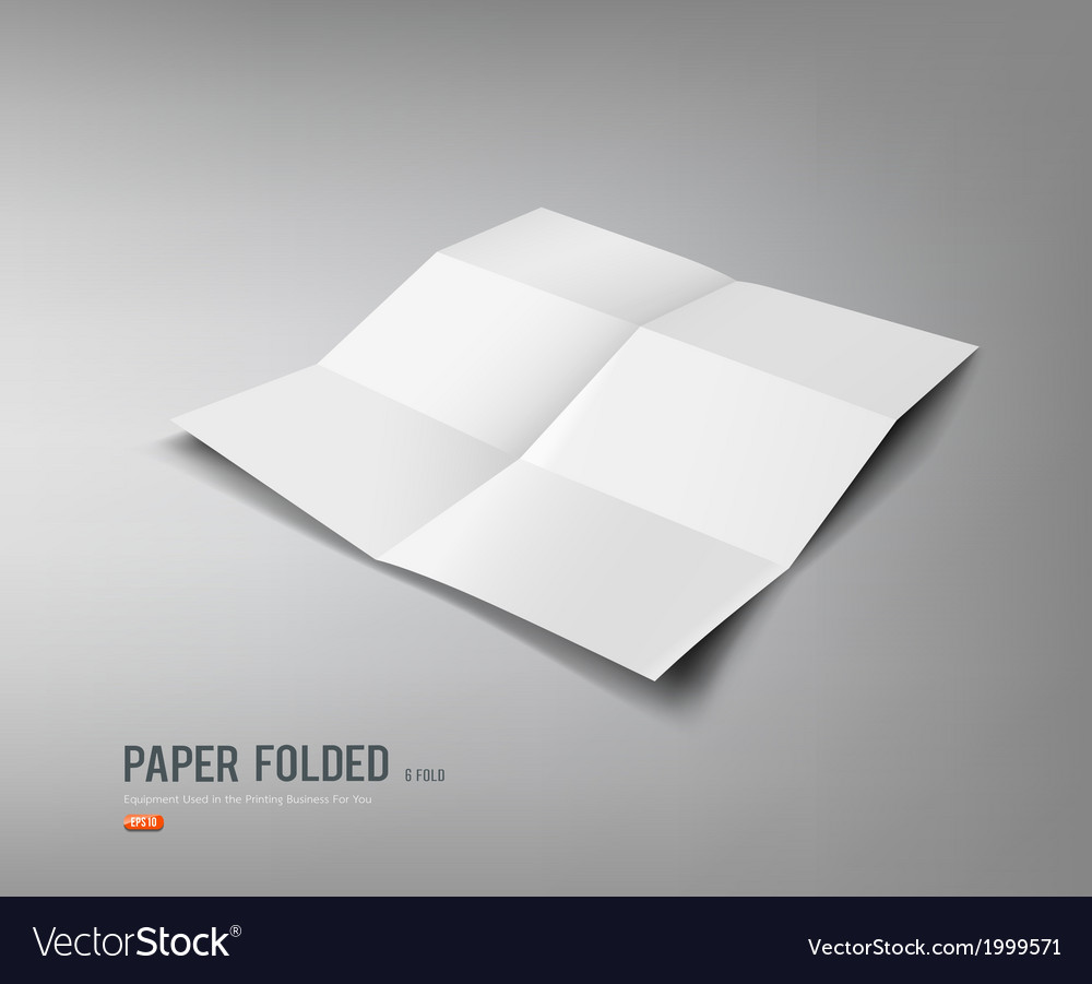 paper folded six fold for business design vector image