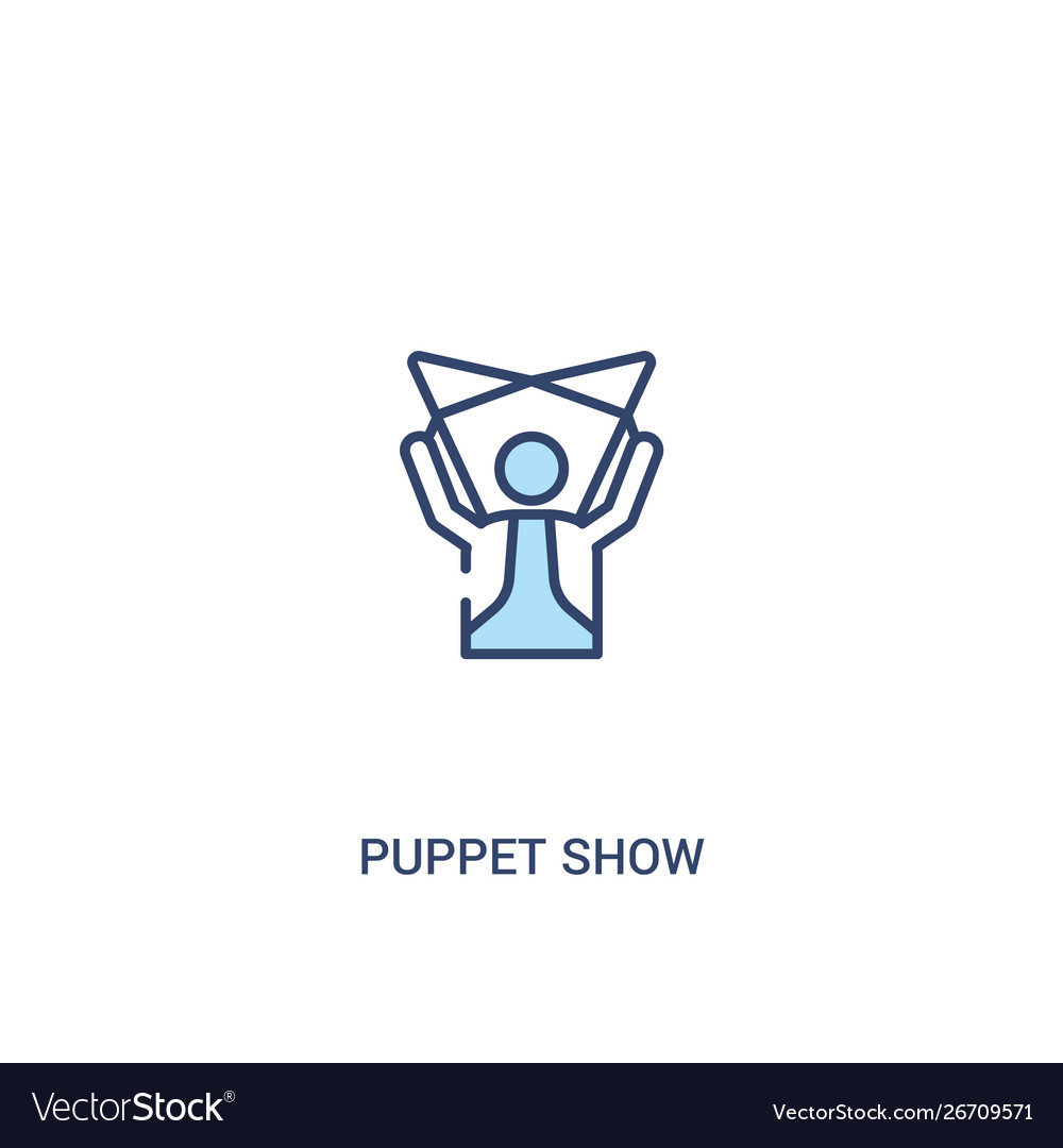 Puppet show concept 2 colored icon simple line vector image Puppet show concept 2 colored icon simple line
