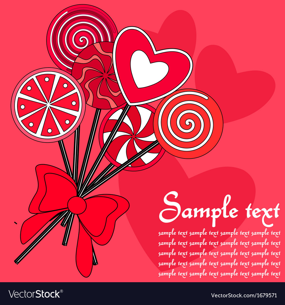 Red lollipops background Royalty Free Vector Image