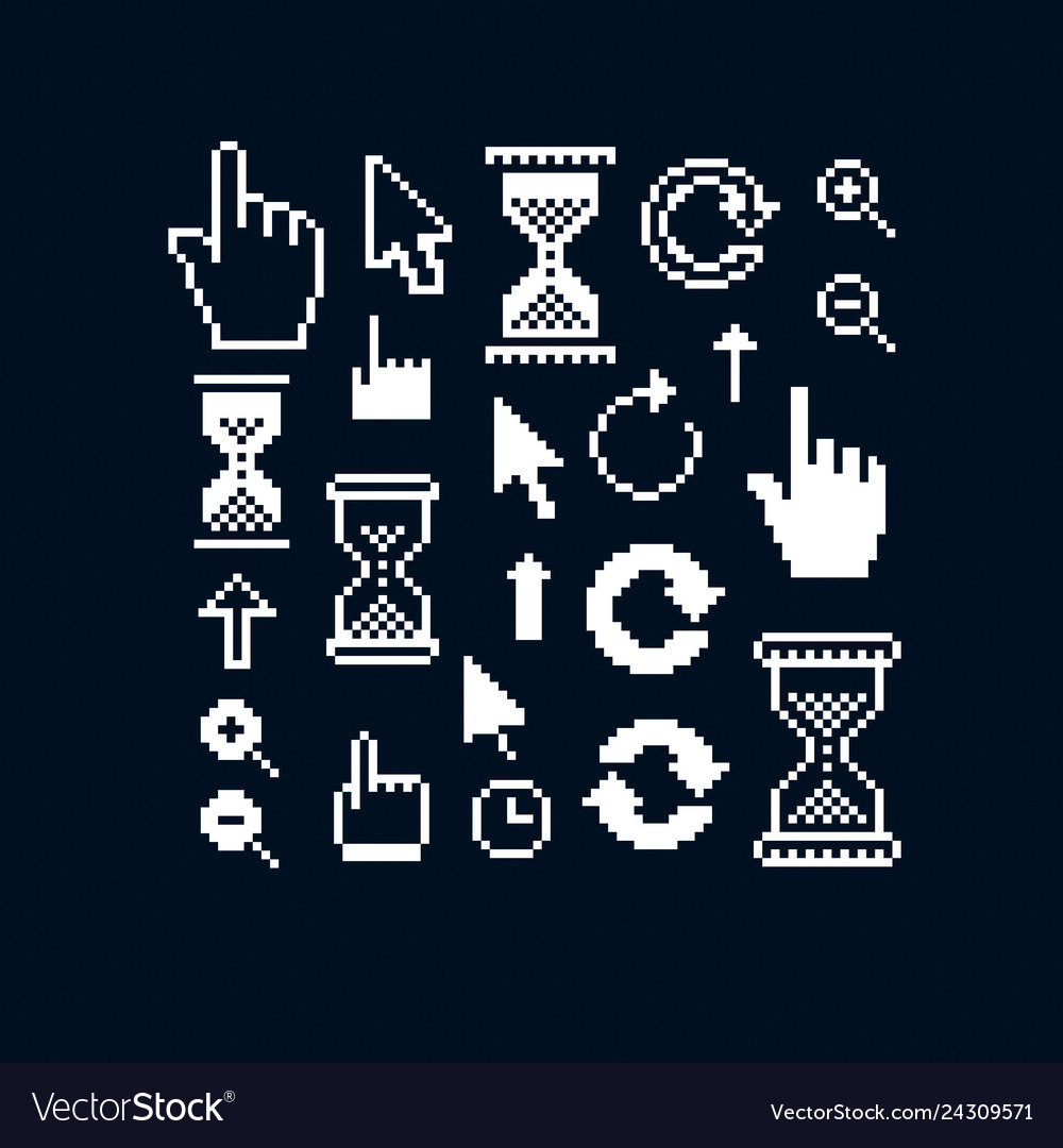 Retro Pixel Cursor Icons