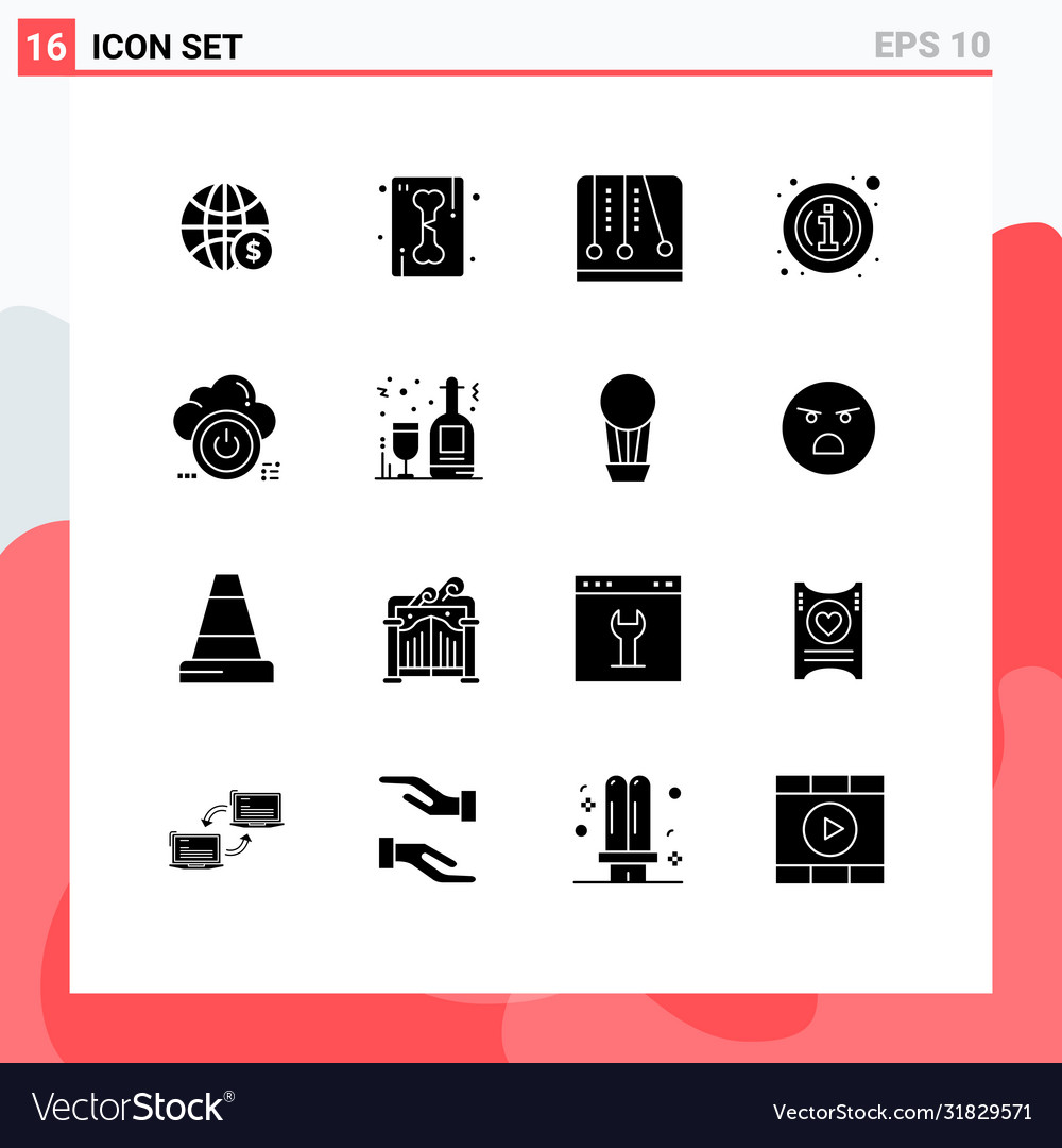 Set 16 solid glyphs on grid for shutdown