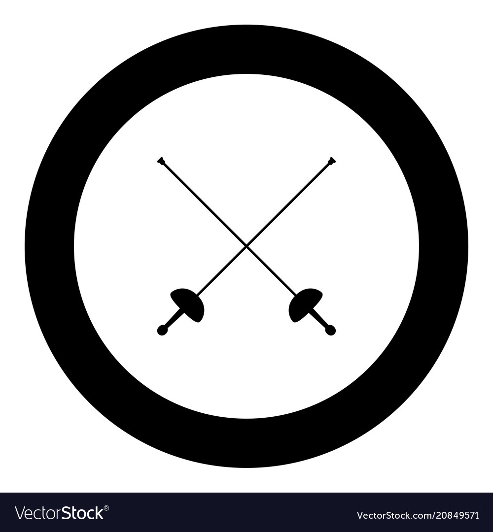 Swords for fencing icon black color simple image