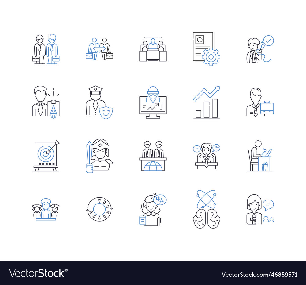 Technical skills line icons collection vector image Technical skills line icons collection