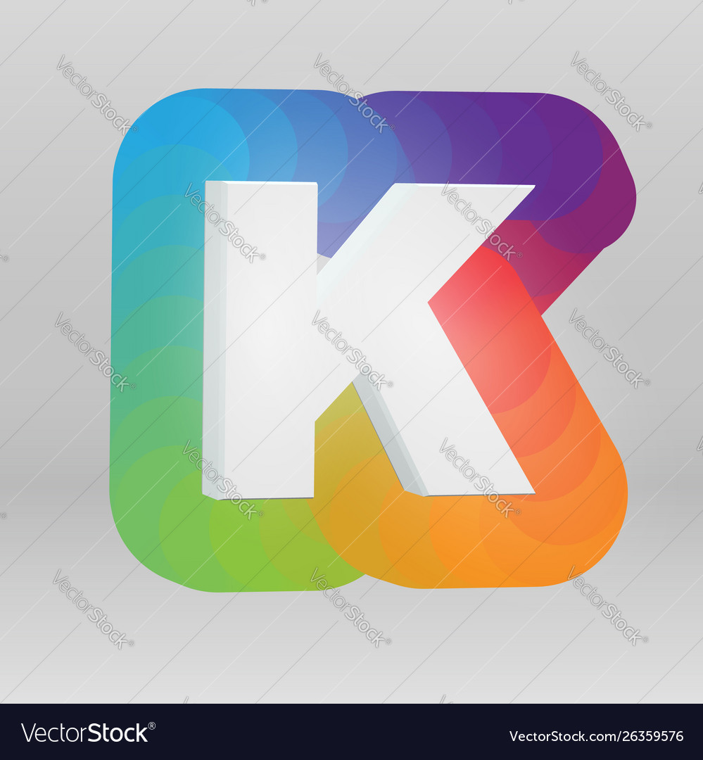 3d character from a fontset with colorful