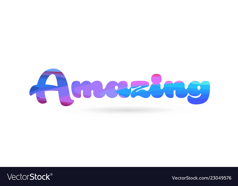 Amazing pink blue color word text logo icon