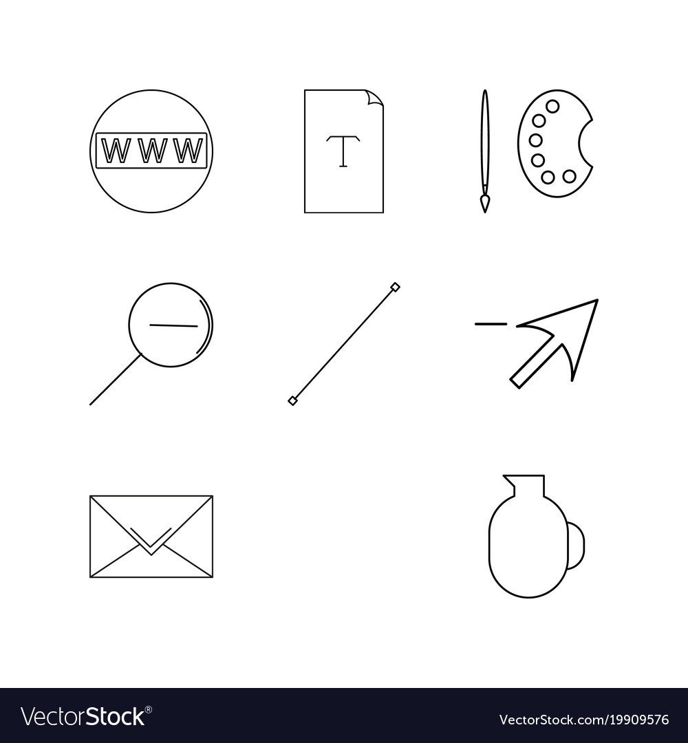 Design elements linear icon set simple outline