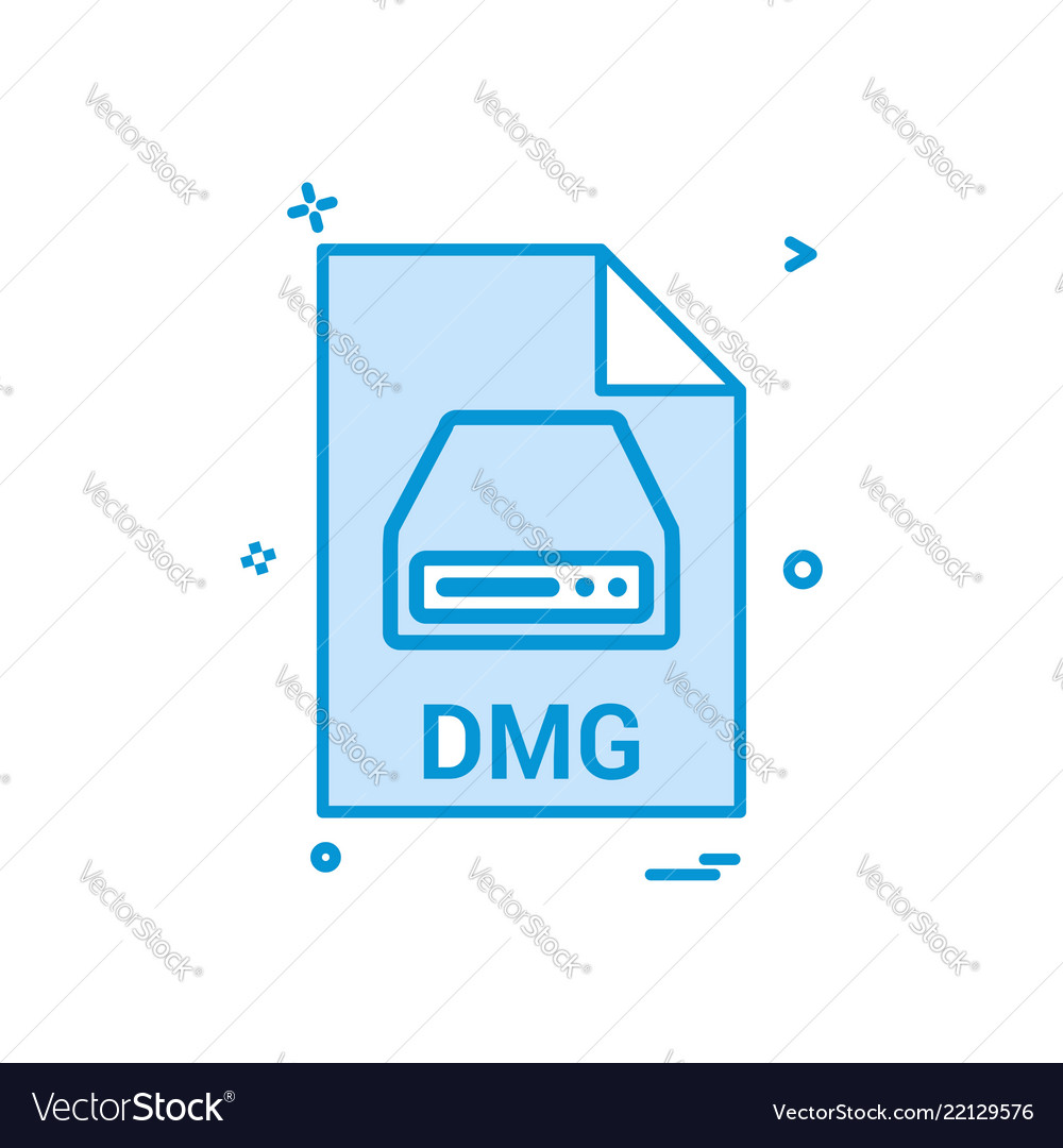 Dmg file extension format icon design vector image Dmg file extension format icon design