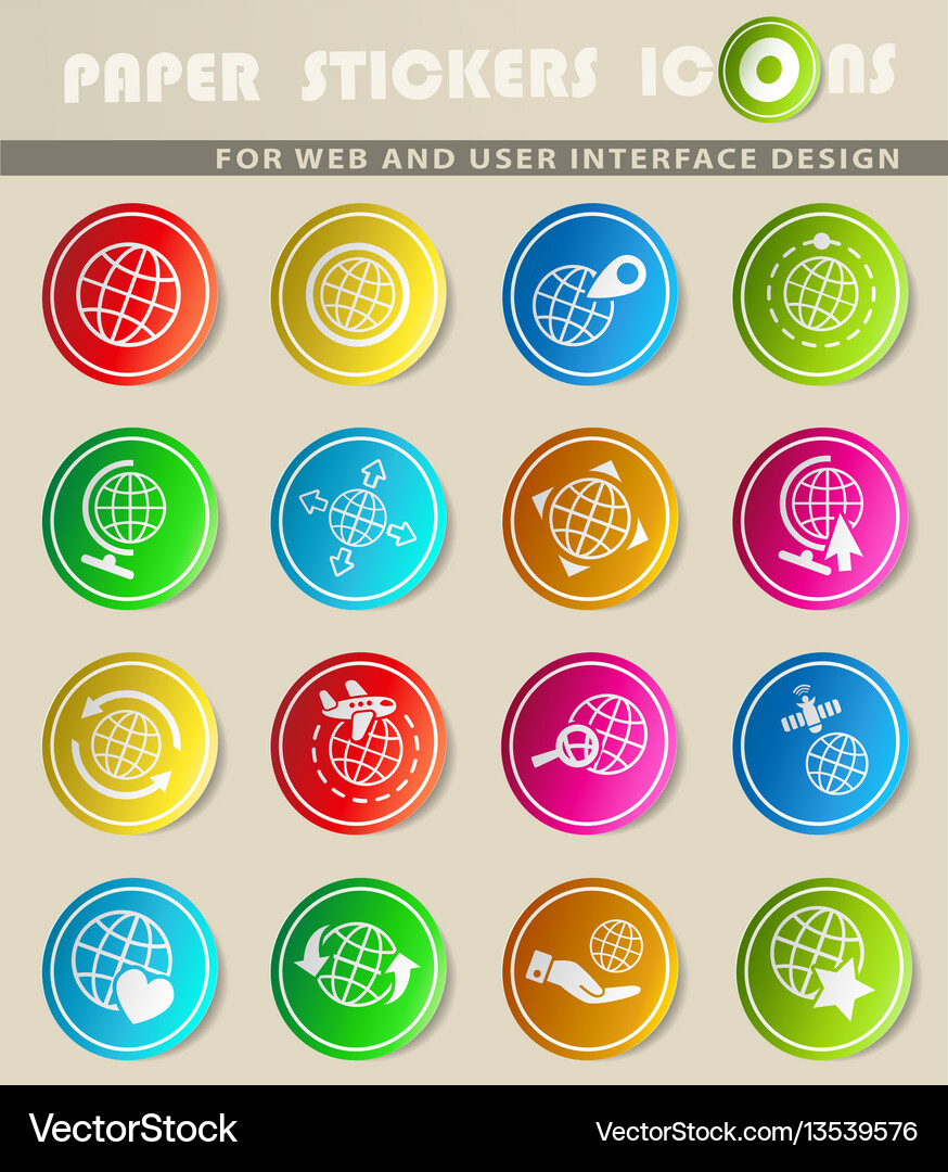Globes icon set Royalty Free Vector Image - VectorStock