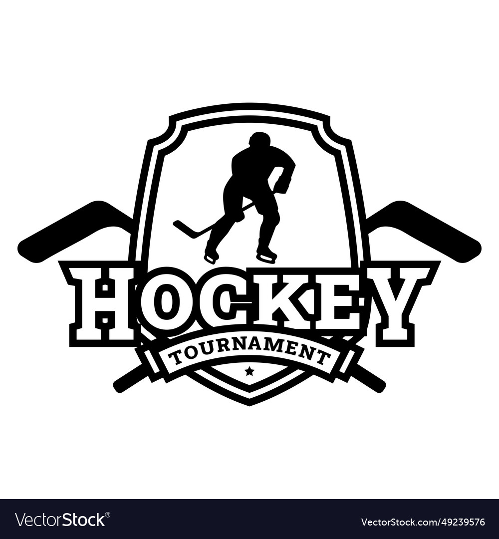 Ice hockey tournament logo emblem Royalty Free Vector Image