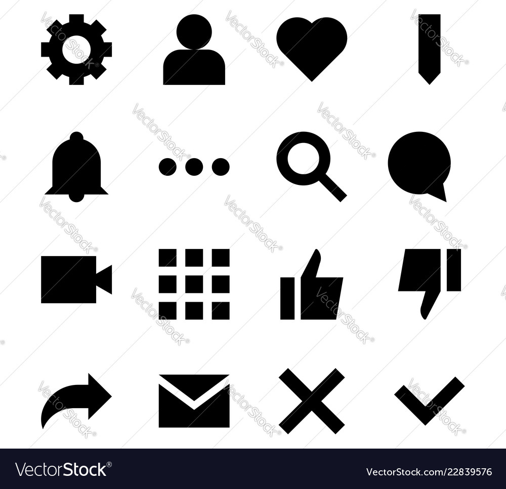 Interface glyph icons for web and mobile app