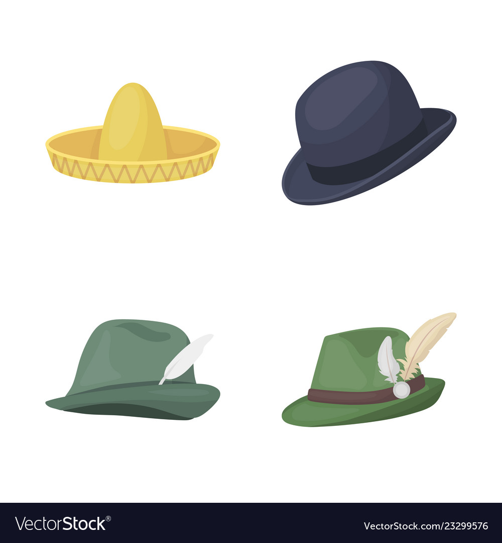 Isolated object of hat and cap symbol set
