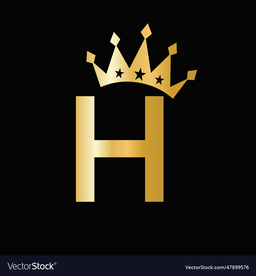 Letter h luxury logo with crown symbol crown Vector Image