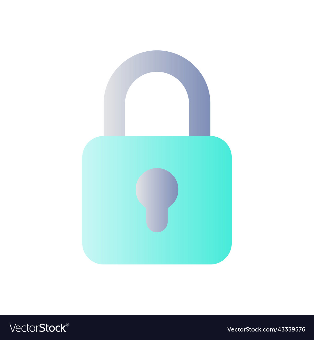 Locked padlock flat gradient color ui icon