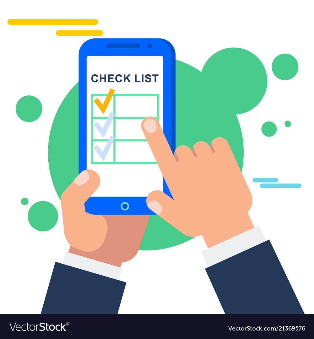 Mobile check list vector image Mobile check list