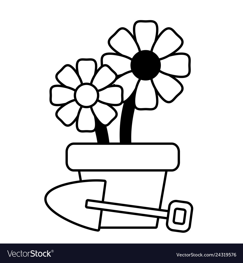 Potted flowers shovel