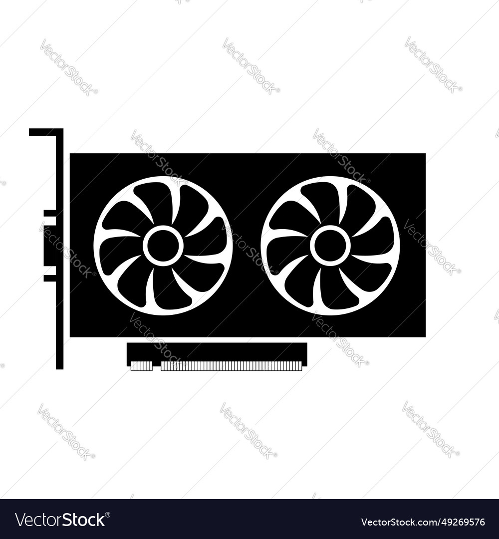 Simple of graphics card gpu personal computer vector image Simple of graphics card gpu personal computer