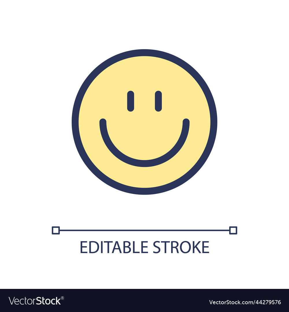 Smiling emoji pixel perfect rgb color ui icon Vector Image Smiling emoji pixel perfect rgb color ui icon