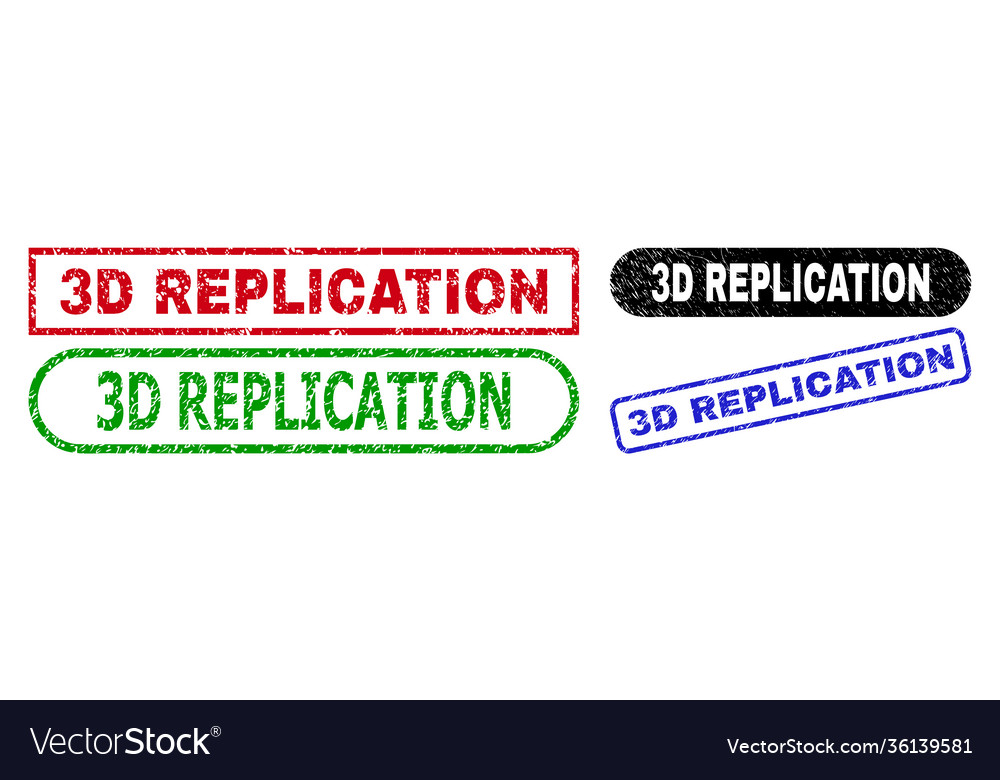3d replication rectangle watermarks using distress Vector Image 3d replication rectangle watermarks using distress