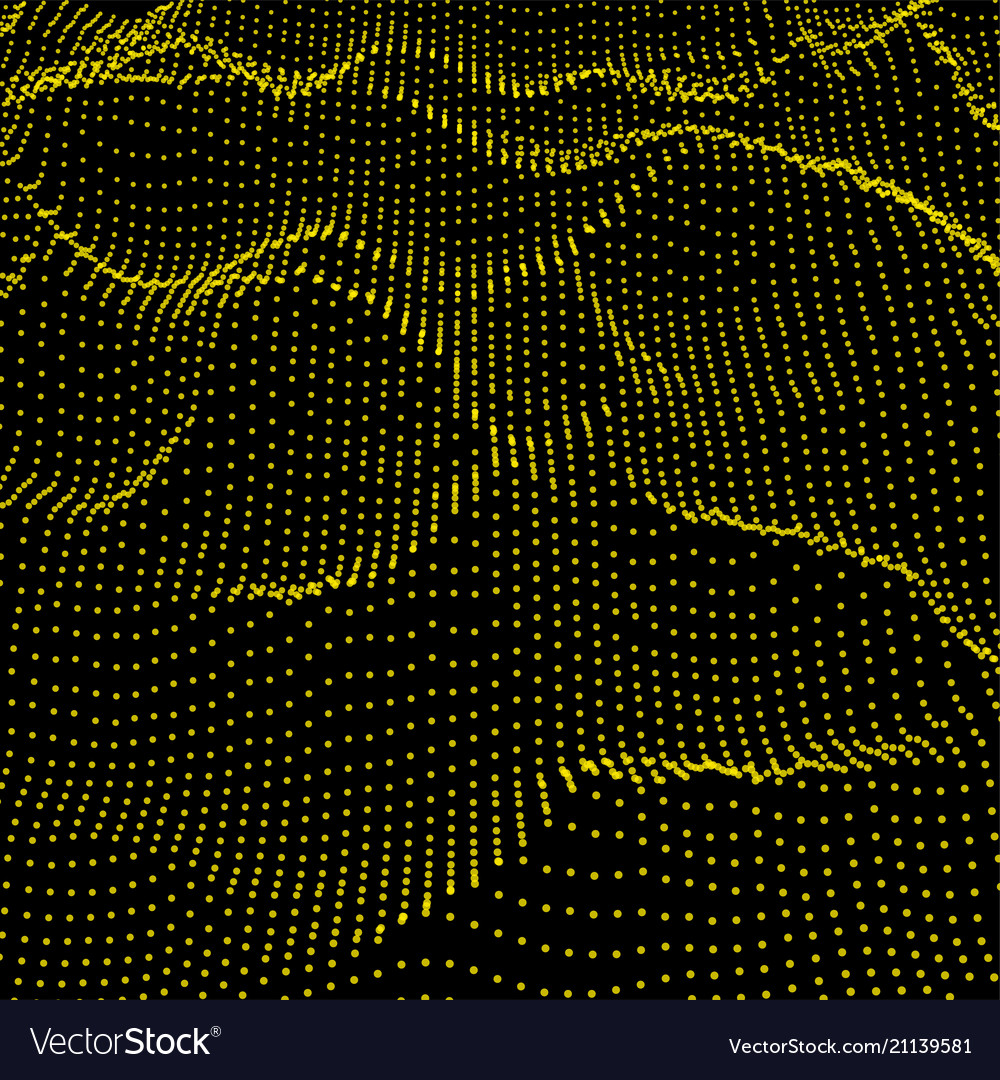 Abstract digital wave grid consist of particles