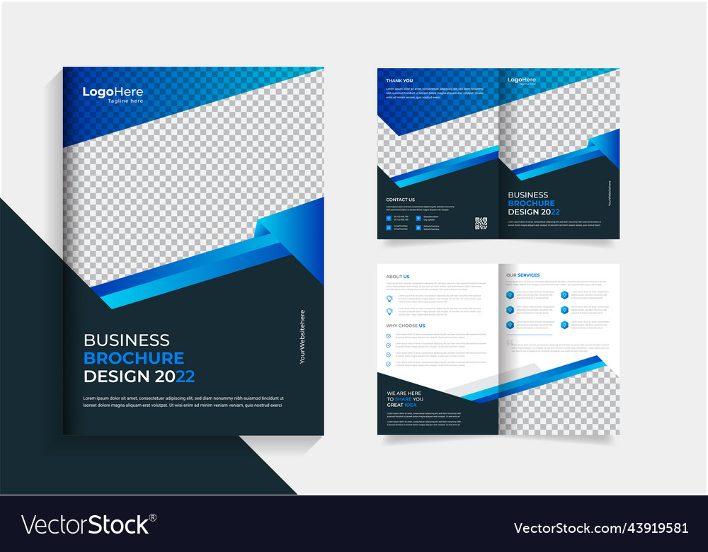 Bifold corporate business brochure design Vector Image