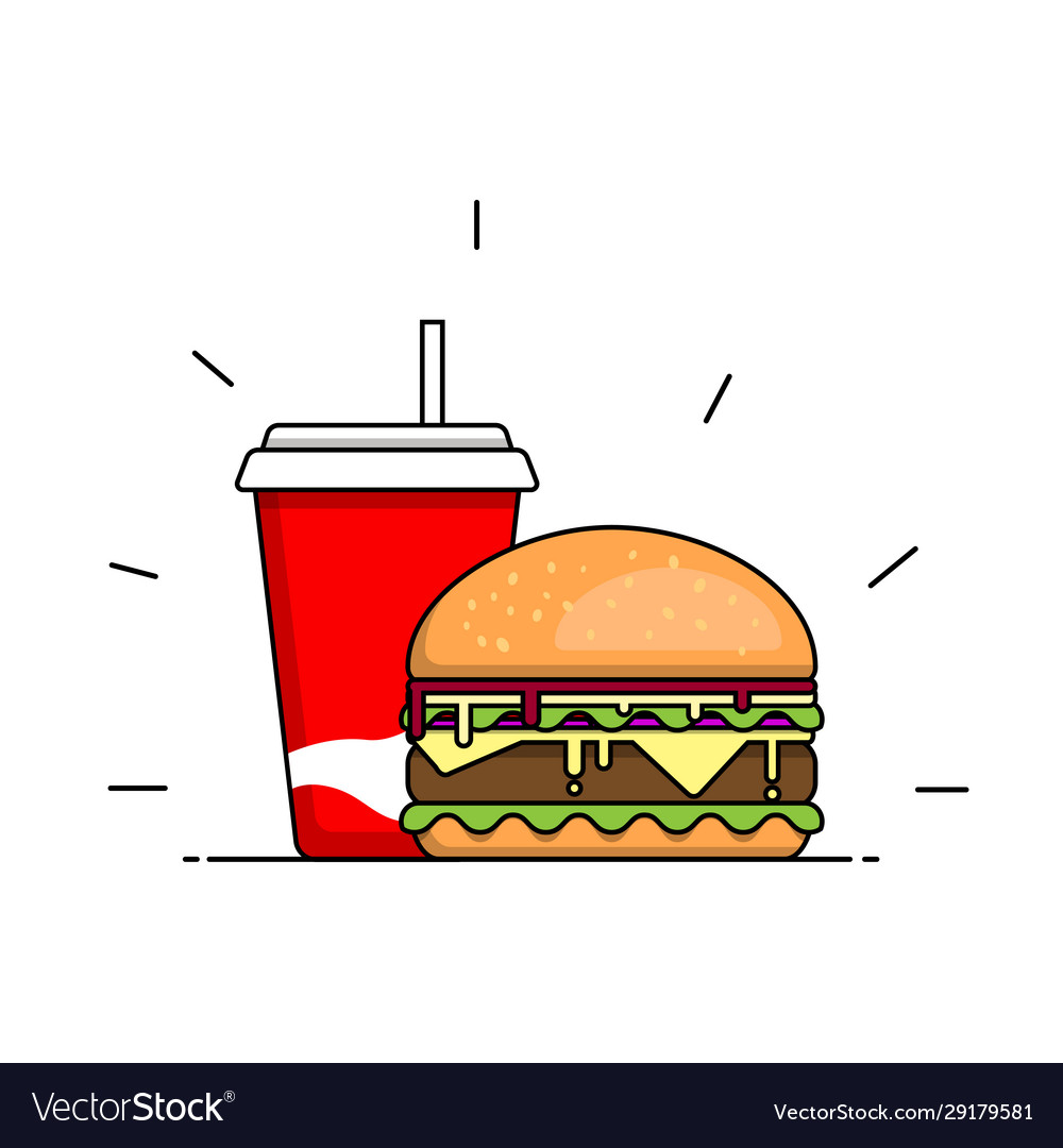 Burger and soft drink