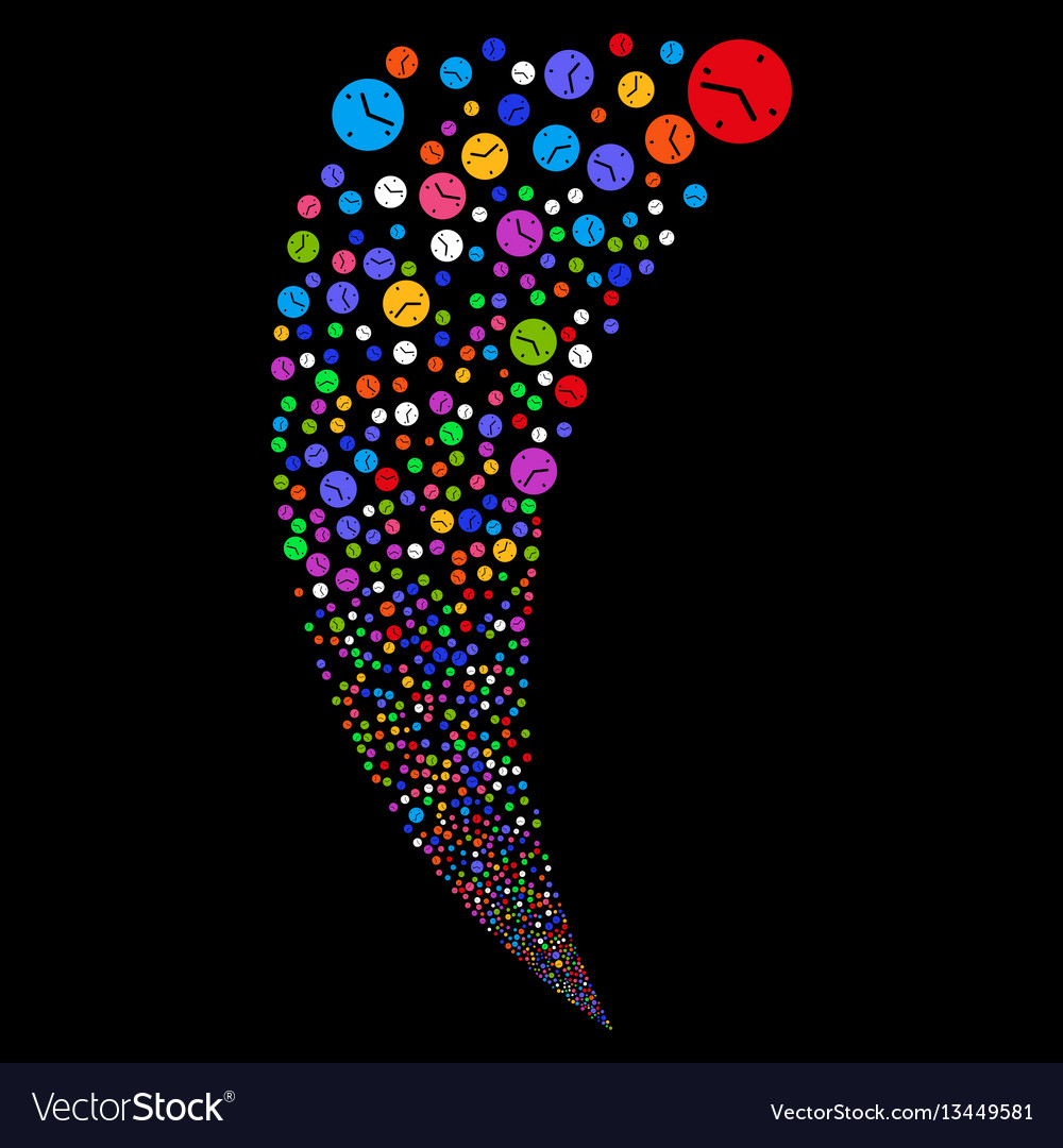 Clock random stream vector image Clock random stream