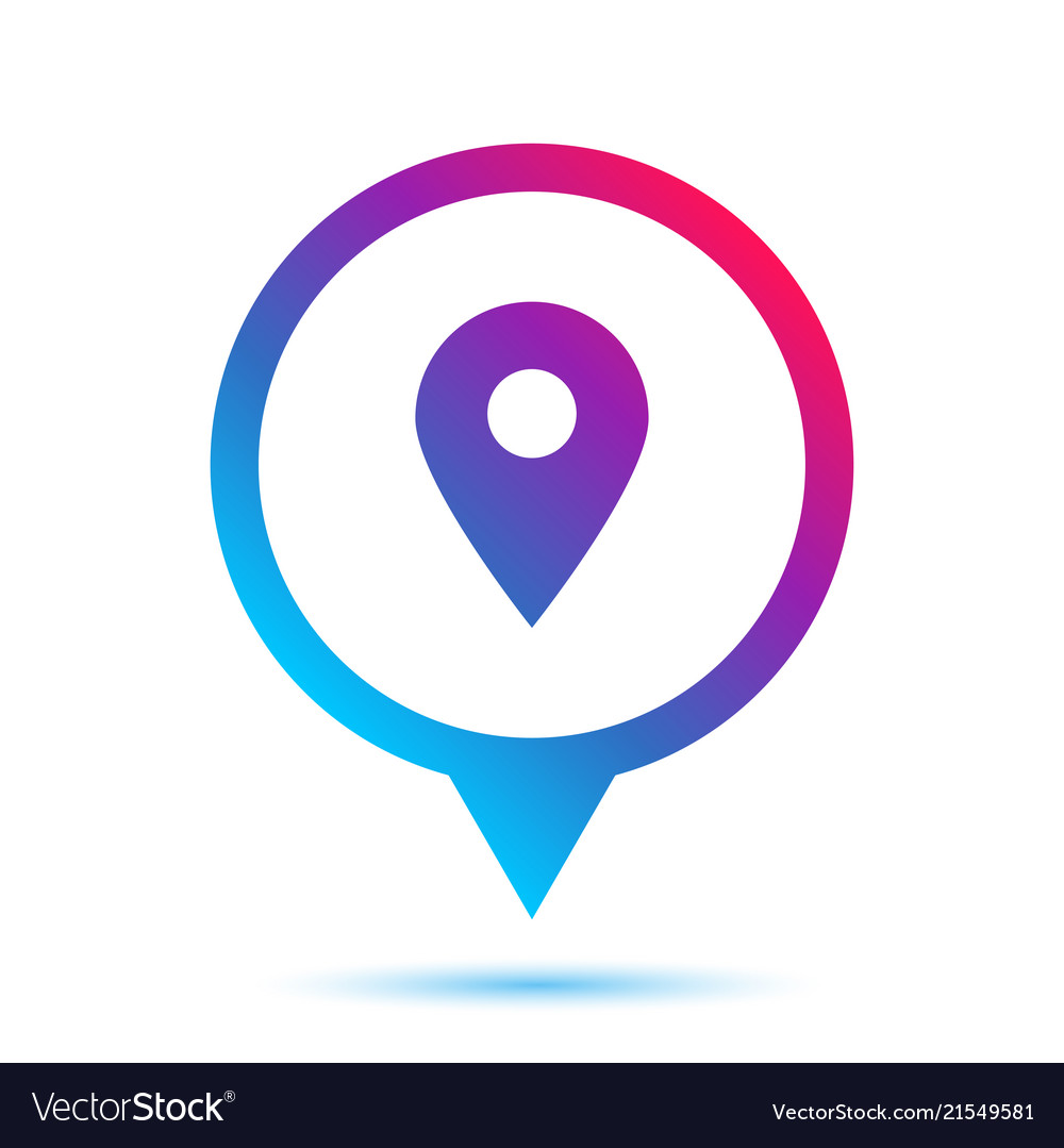 Colorful pin sign in circle pin icon Royalty Free Vector