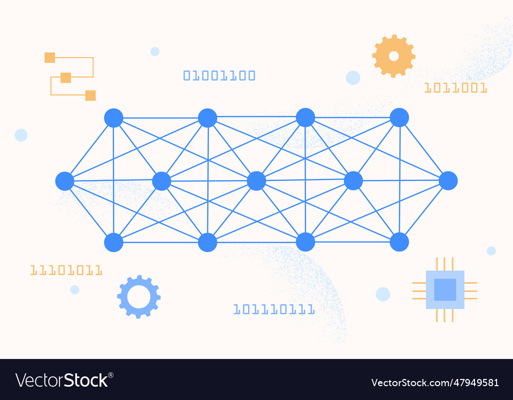 Deep machine learning concept vector image Deep machine learning concept