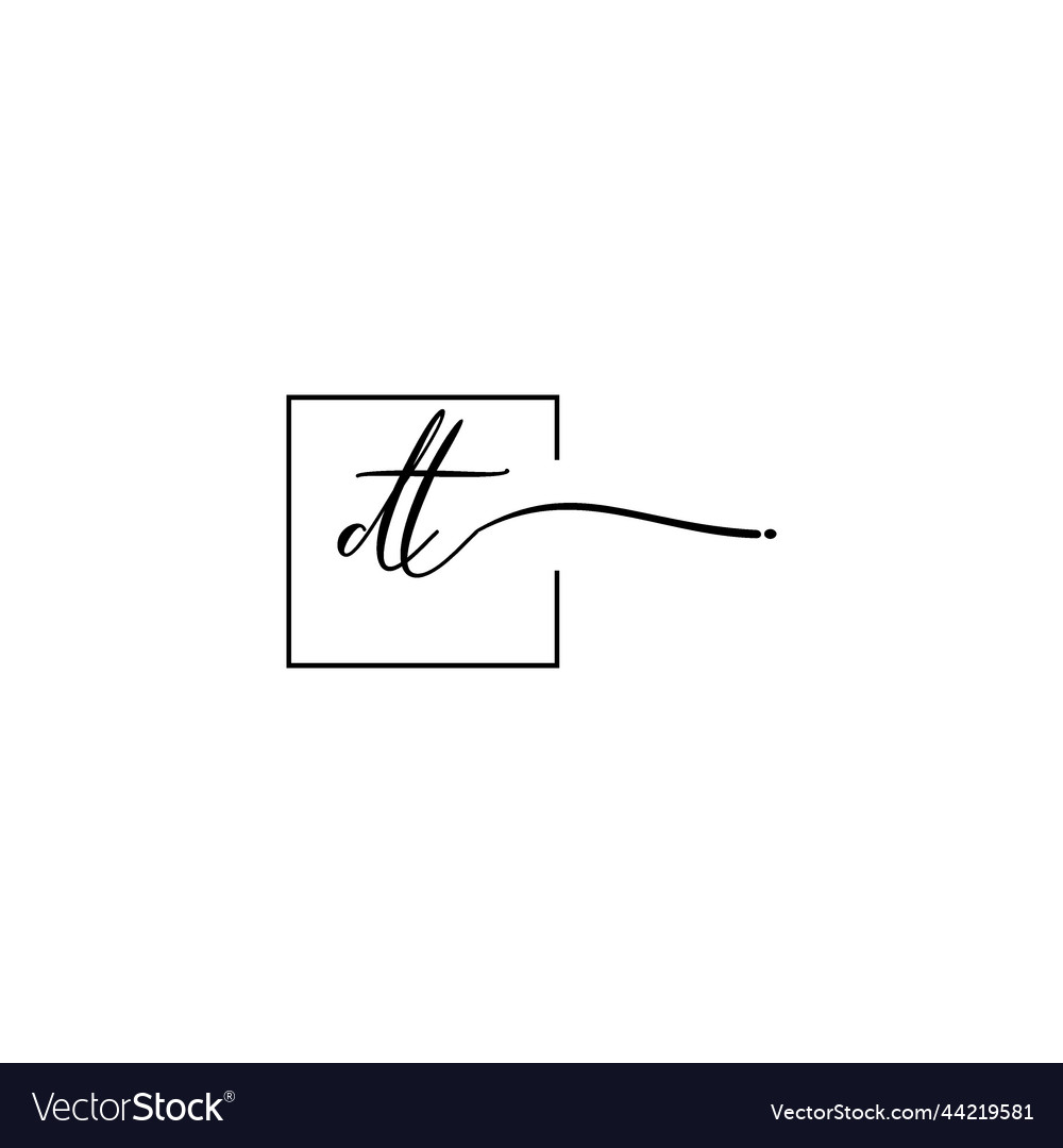 Dt signature square logo initial concept Vector Image Dt signature square logo initial concept