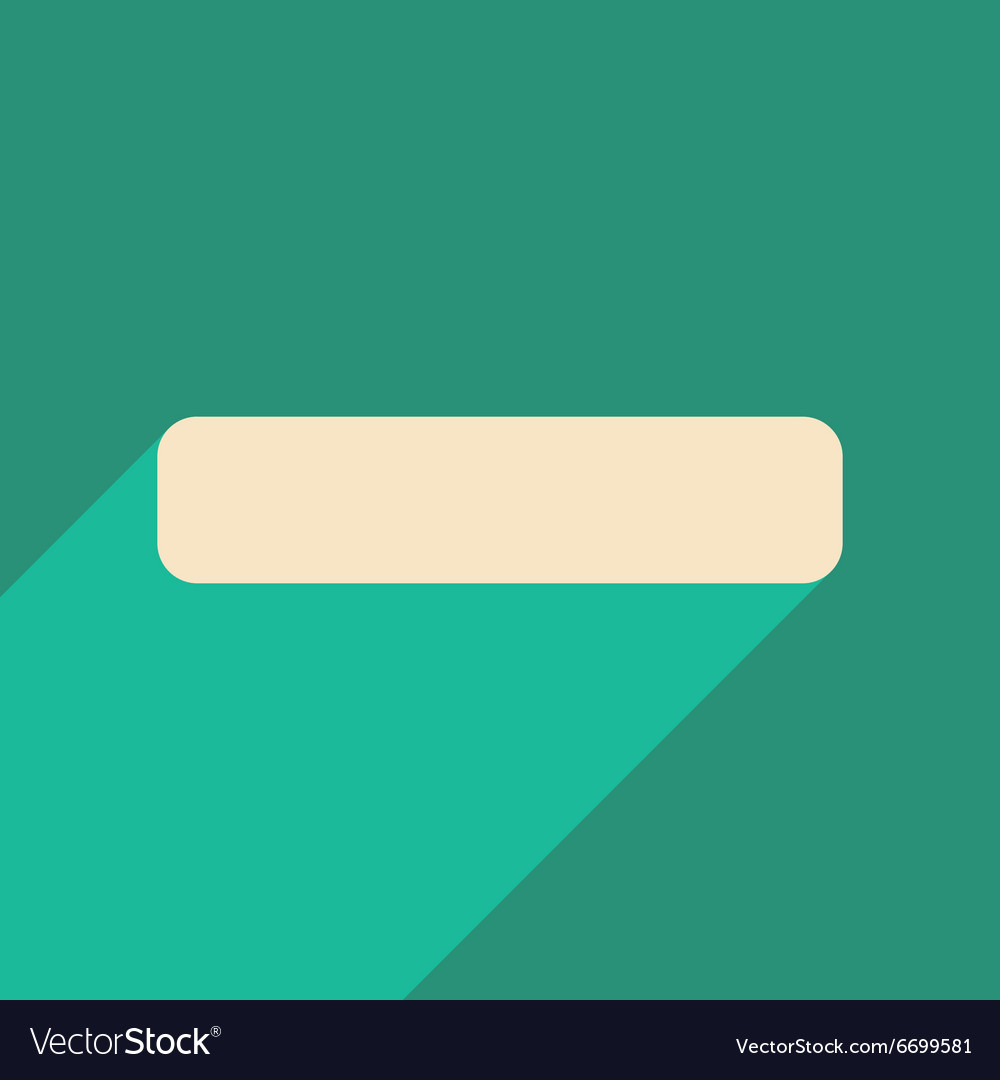 Flat with shadow icon and mobile application minus