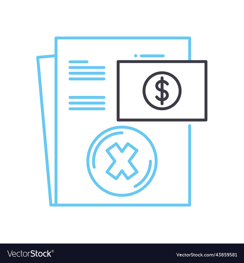 Fraudulent documents line icon outline symbol Vector Image