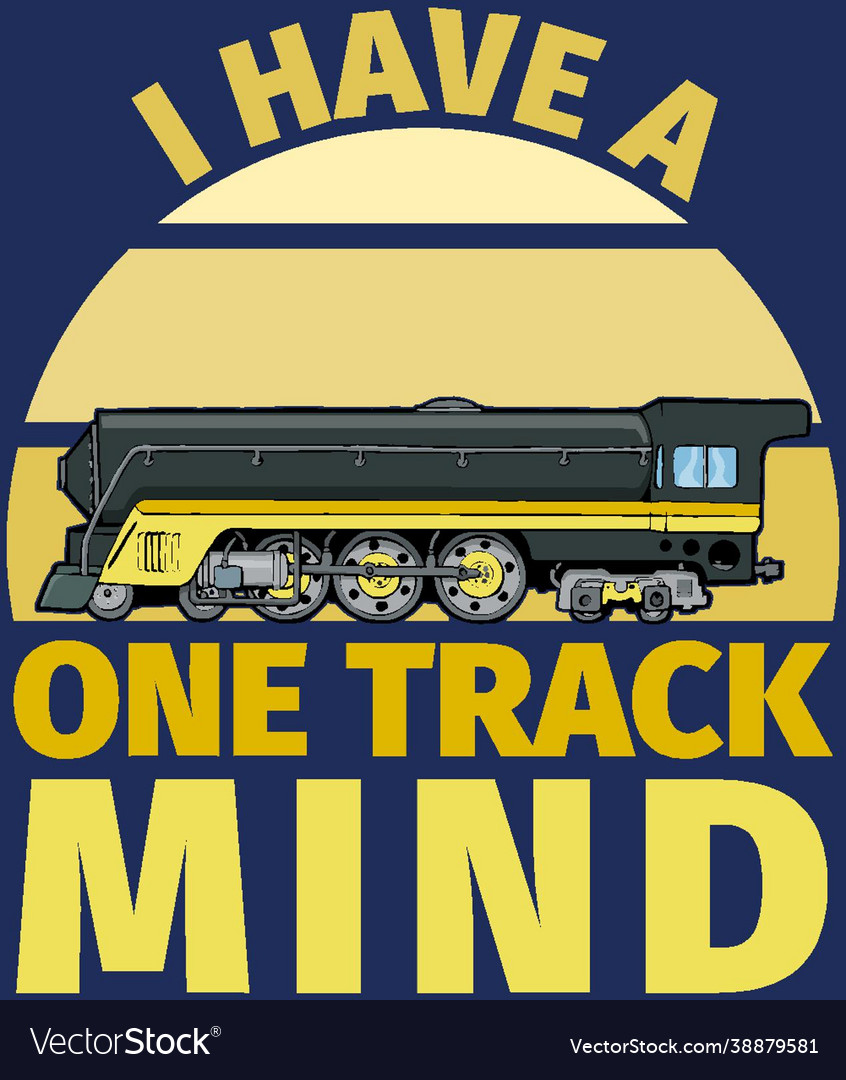 Funny steam locomotive one track mind Royalty Free Vector