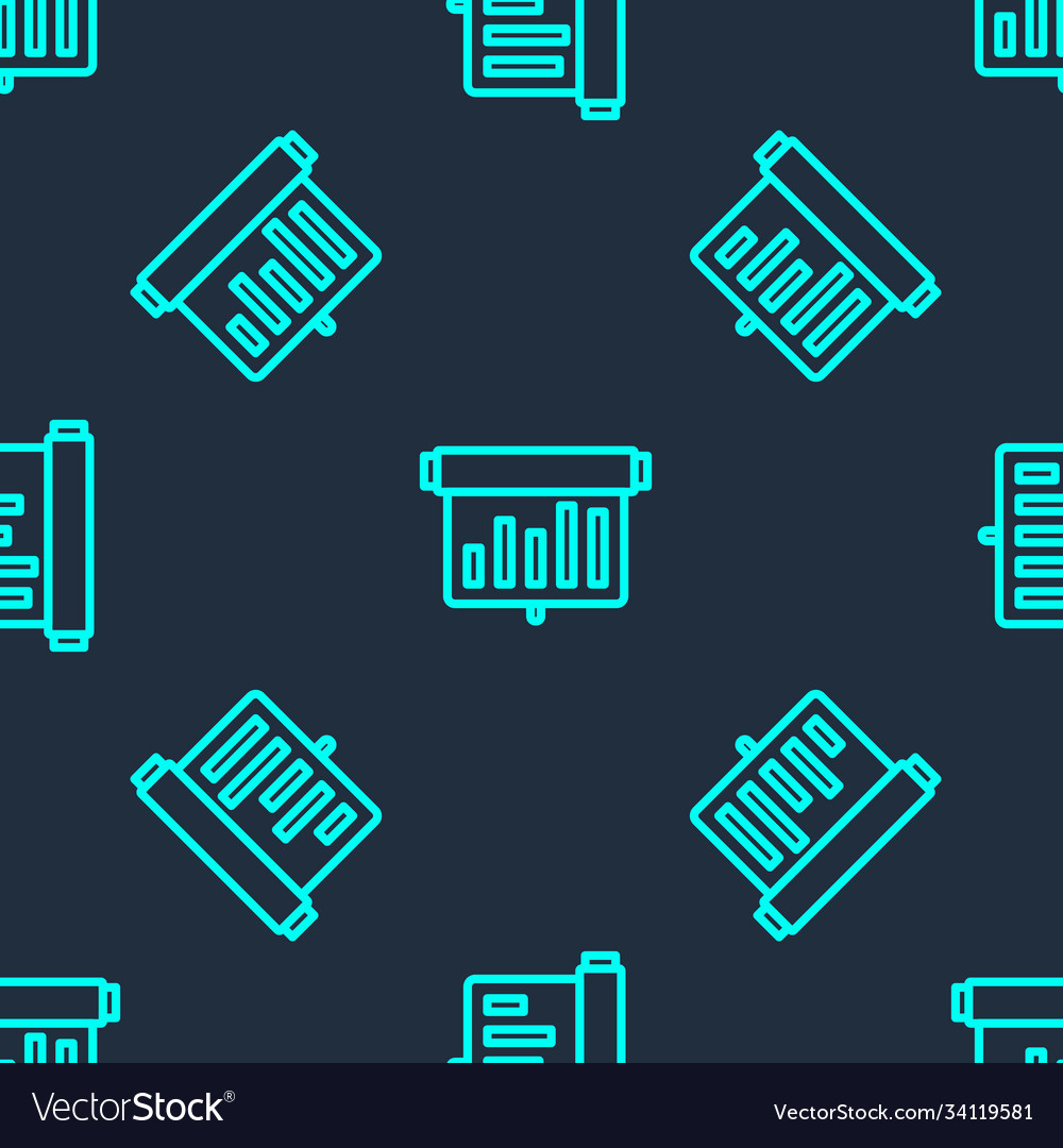 Green line board with graph chart icon isolated vector image Green line board with graph chart icon isolated