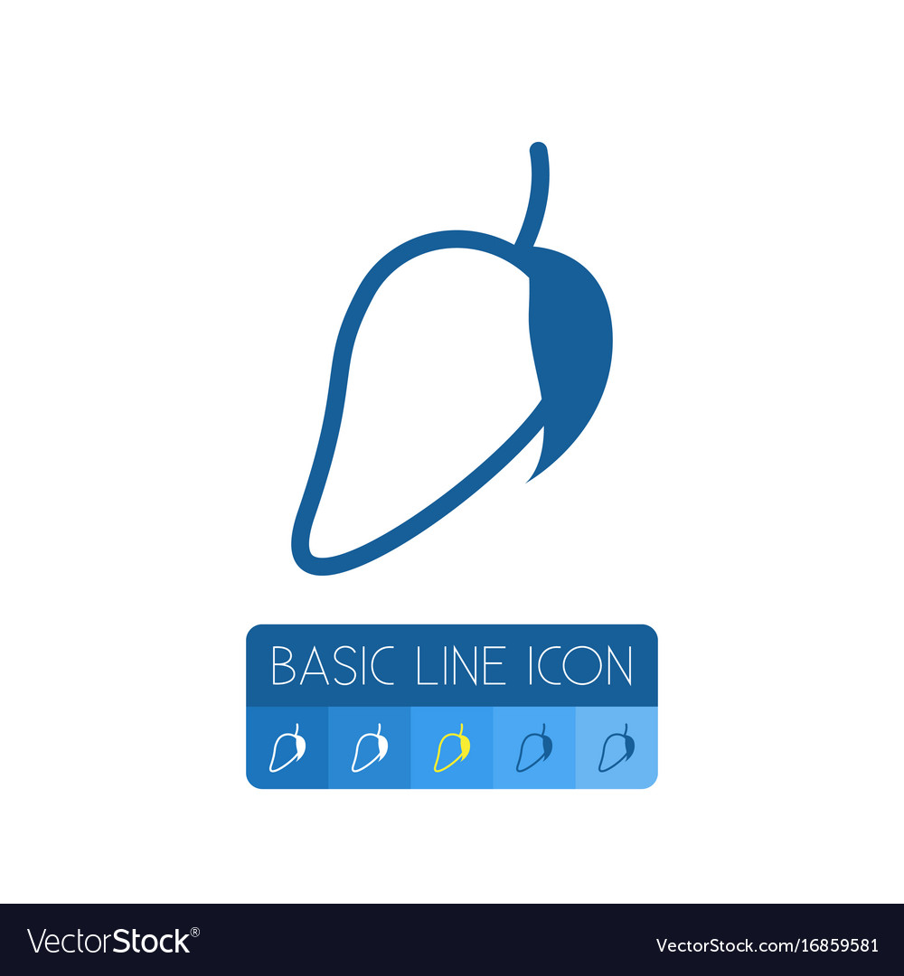 Isolated fleshy outline mango element can