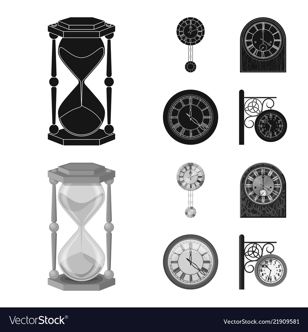 Isolated object of clock and time symbol vector image Isolated object of clock and time symbol