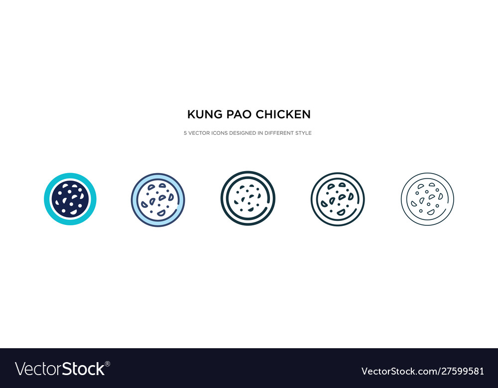 Kung chicken icon in different style two