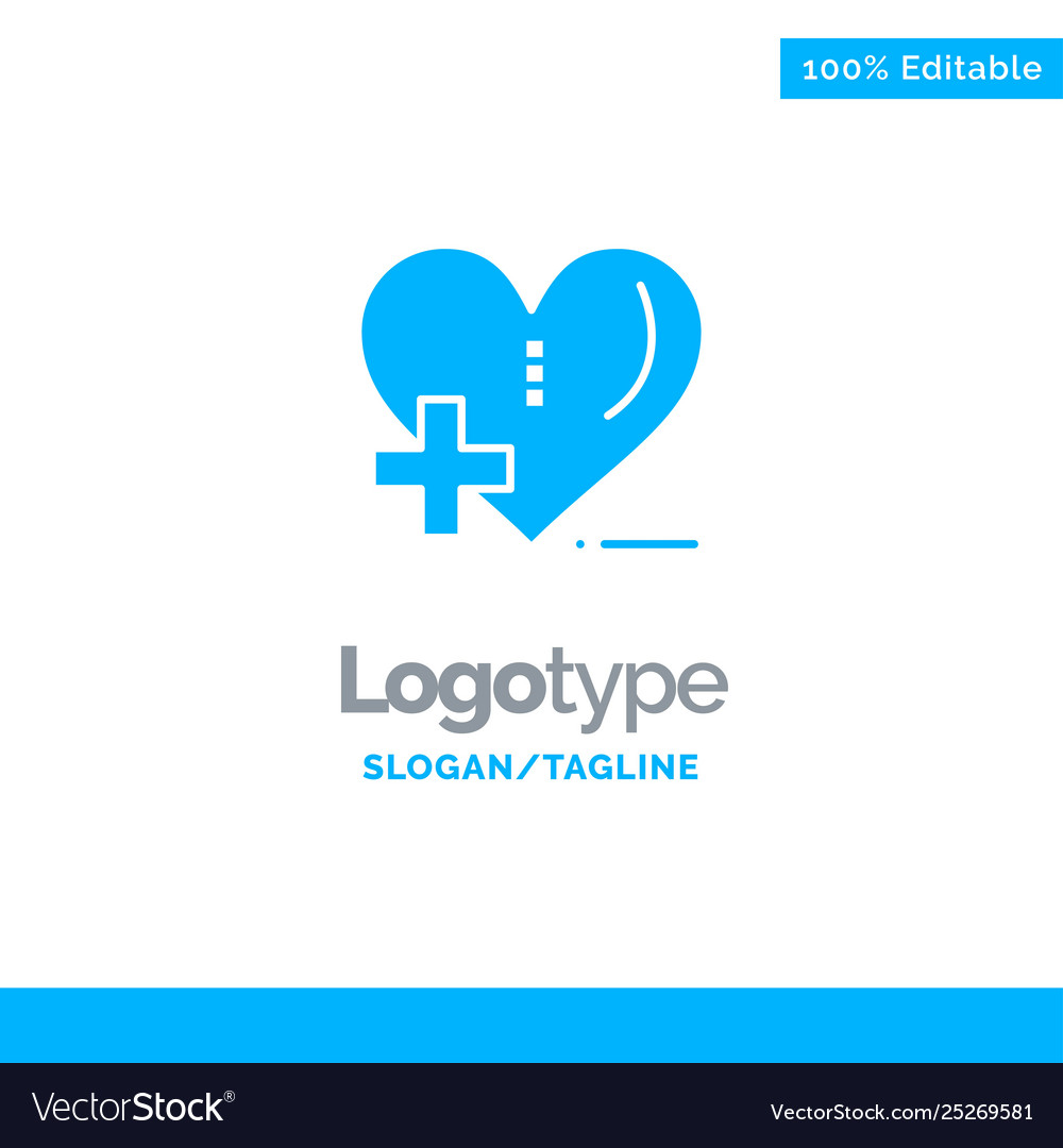 Liebe Krankenhaus Herzpflege blau solide vector image Liebe Krankenhaus Herzpflege blau solide