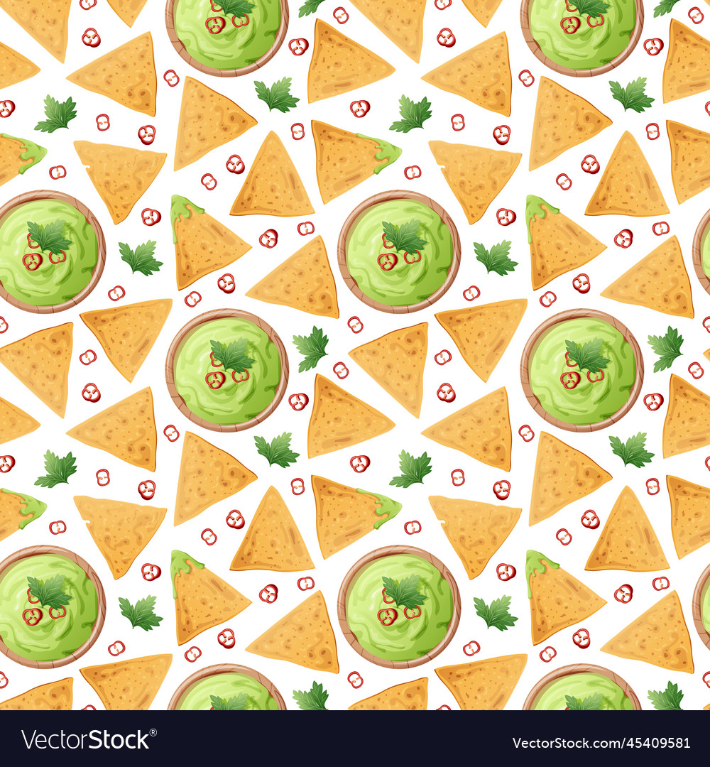 Nachos with Guacamole Pattern