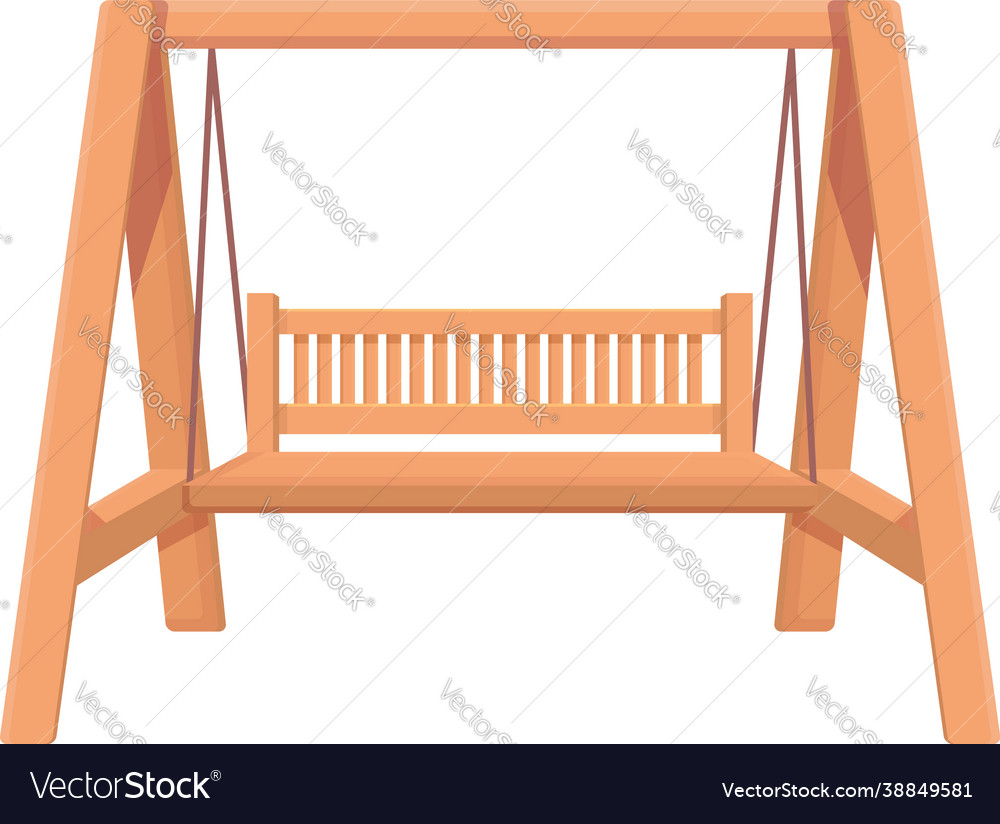 Outdoor swing icon cartoon garden bench Royalty Free Vector