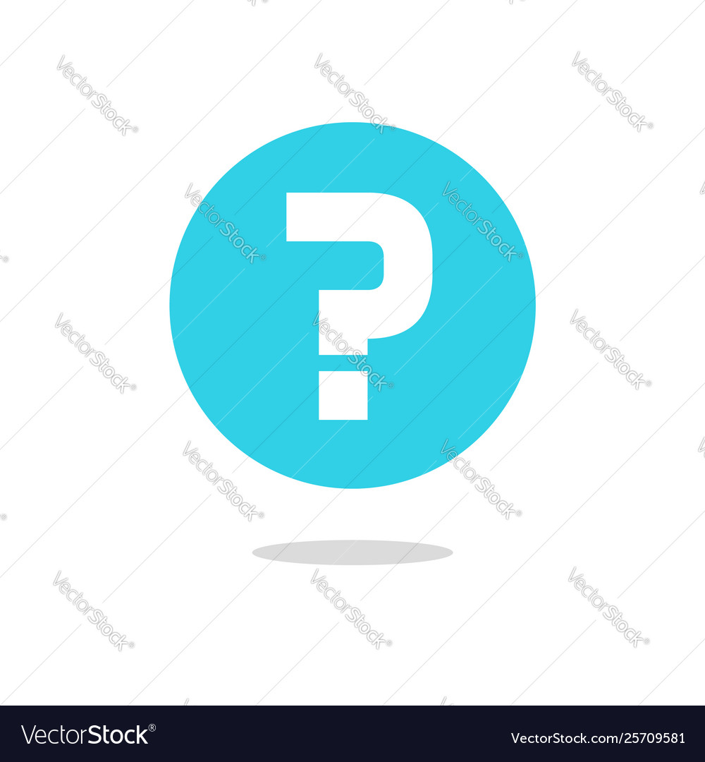 Question mark icon on blue round circle