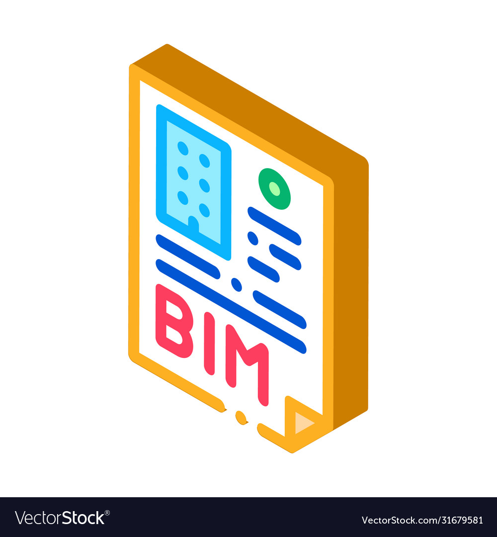 Report on building information modeling isometric vector image Report on building information modeling isometric