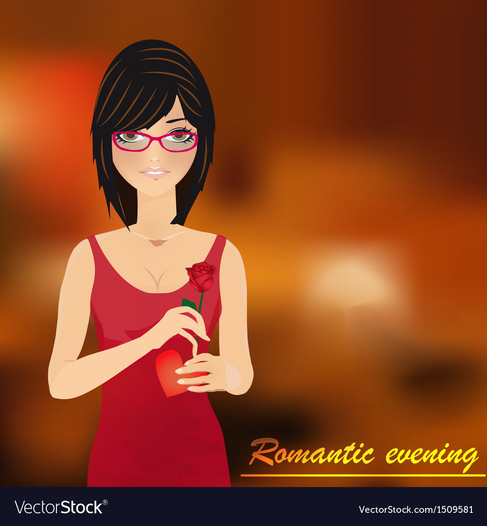 Romantic evening with girl background