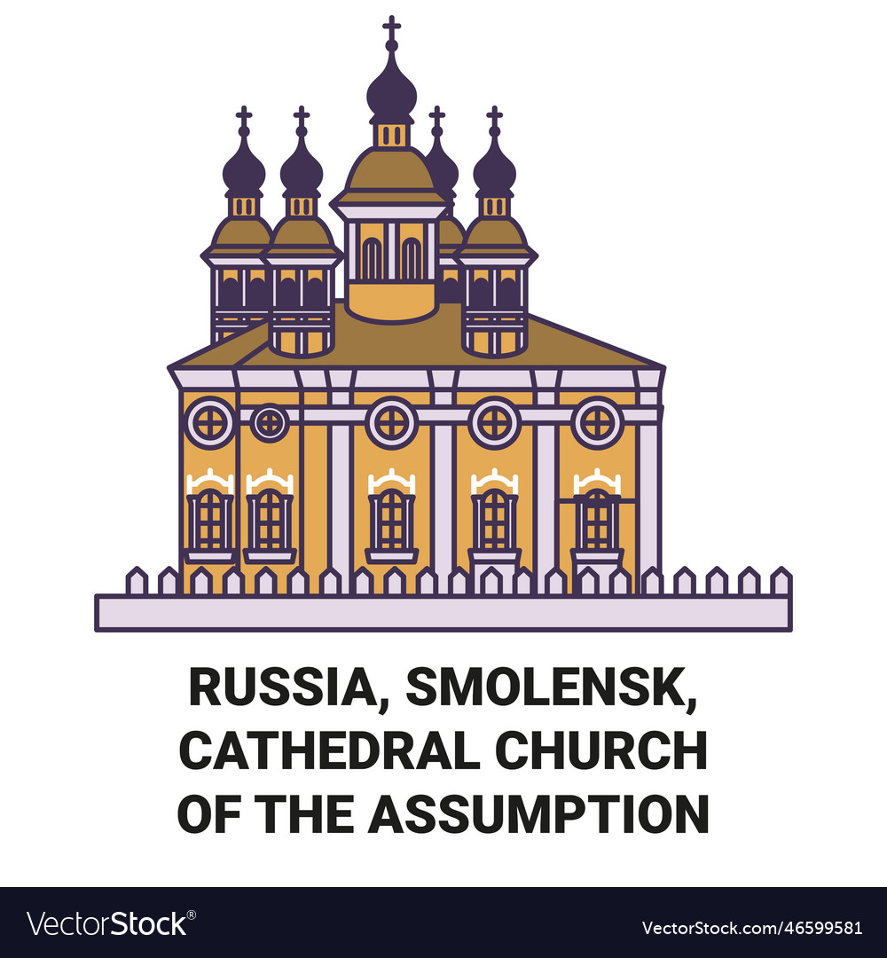 Russia smolensk cathedral church Royalty Free Vector Image